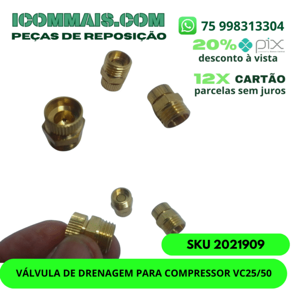 2021909 - VÁLVULA DE DRENAGEM PARA COMPRESSOR VC25/50