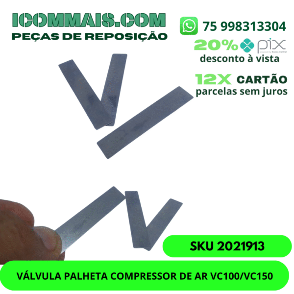 2021913 - VÁLVULA PALHETA COMPRESSOR DE AR VC100/VC150