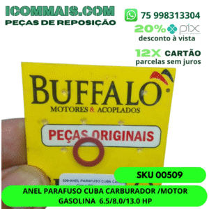 00509 - ANEL PARAFUSO CUBA CARBURADOR /MOTOR GASOLINA  6.5/8.0/13.0 HP