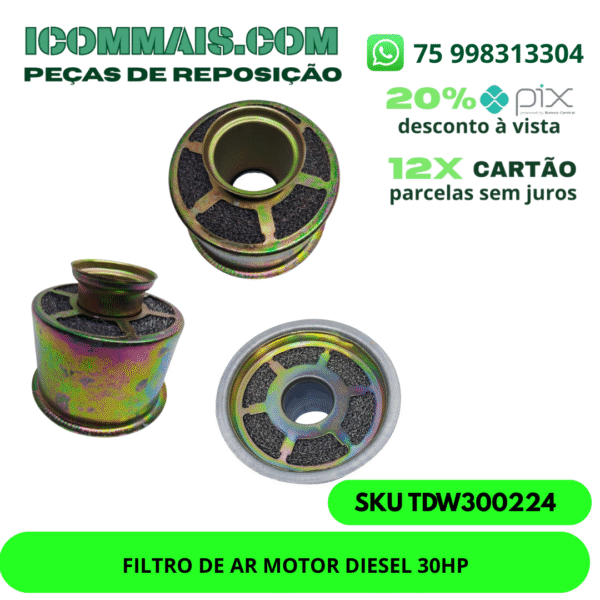 TDW300224 - FILTRO DE AR MOTOR DIESEL 30HP