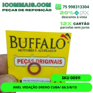 00511 - ANEL VEDAÇÃO DRENO CUBA/ G6.5/8/13
