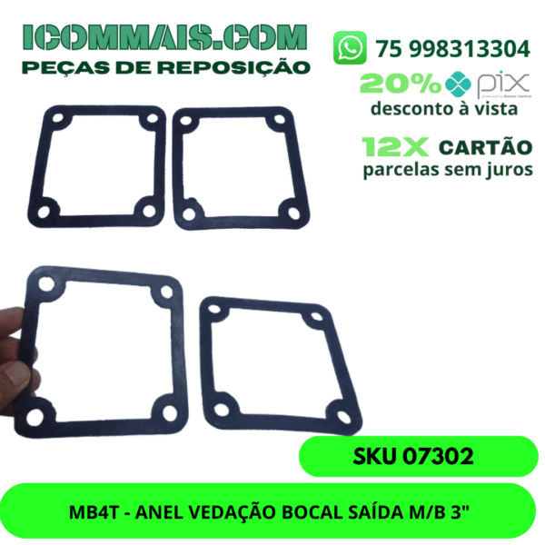 07302 - MB4T-ANEL VEDAÇÃO BOCAL SAIDA M/B 3"