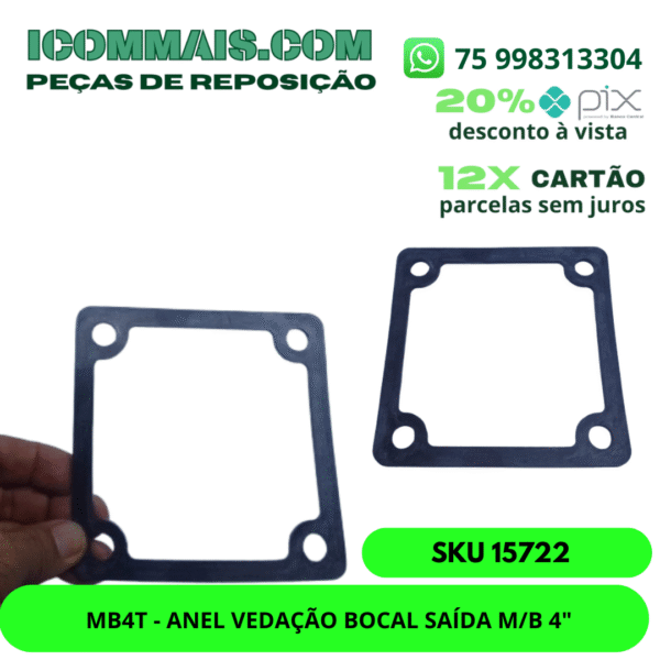 15722 - MB4T - ANEL VEDAÇÃO BOCAL SAÍDA M/B 4"