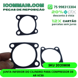 2020808 - JUNTA INFERIOR DO CILINDRO PARA COMPRESSOR DE AR VC50