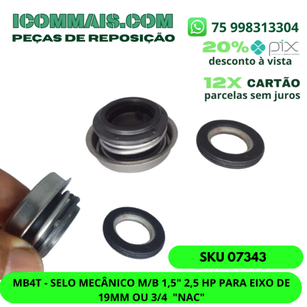 07343 - MB4T - SELO MECÂNICO M/B  5" 2,5 HP PARA EIXO DE 19MM OU 3/4  "NAC"