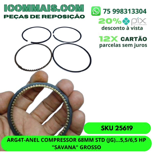 25619 - ARG4T-ANEL COMPR. 68MM STD (JG)...5,5/6,5 HP "SAVANA" GROSSO