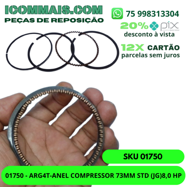 01750 - ARG4T-ANEL COMPRESSOR 73MM STD (JG)8,0 HP