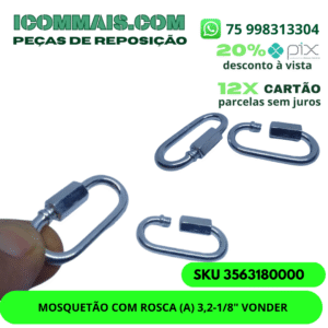3563180000 - MOSQUETÃO COM ROSCA (A) 3,2-1/8" VONDER