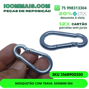 3568900550 - MOSQUETÃO COM TRAVA 5X50MM 954