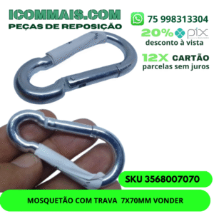 3568007070 - MOSQUETÃO COM TRAVA 7X70MM VONDER