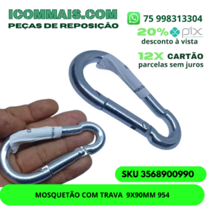 3568900990 - MOSQUETÃO COM TRAVA 9X90MM 954