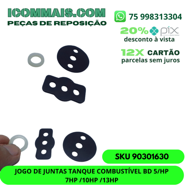 90301630 - JG JUNTAS TANQUE COMBUSTÍVEL BD 5/HP 7HP /10HP /13HP