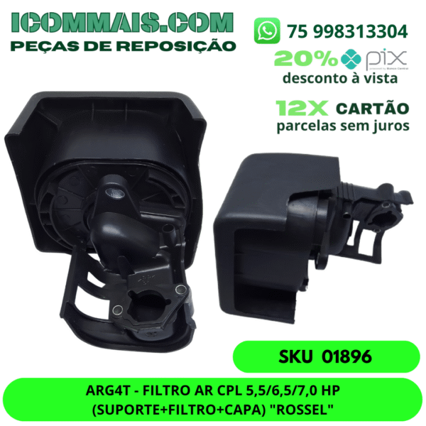 01896 - ARG4T - FILTRO AR CPL 8,0/9,0 HP (SUPORTE+FILTRO+CAPA)