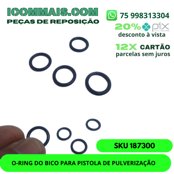 187300 - ORING DO BICO PARA PISTOLA DE PULVERIZAÇÃO