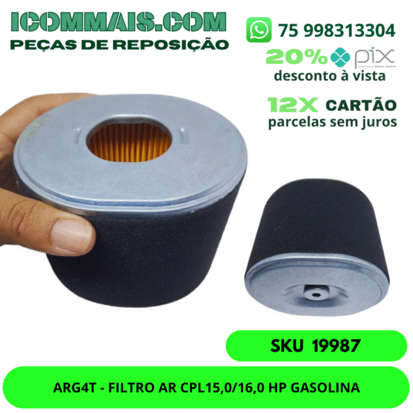 19987 - ARG4T - FILTRO AR CPL15,0/16,0 HP GASOLINA