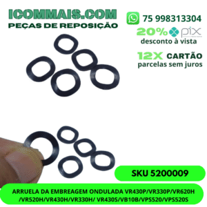 5200009 - ARRUELA DA EMBREAGEM ONDULADA VR430P/VR330P/VR620H /VR520H/VR430H/VR330H/ VR430S/VB10B/VPS520/VPS520S