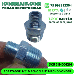 5114001214 - ADAPTADOR 1/2" MACHO X 1/4" MACHO VONDER