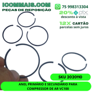 2020110 - ANEL PRIMÁRIO E SECUNDÁRIO PARA COMPRESSOR DE AR VC100