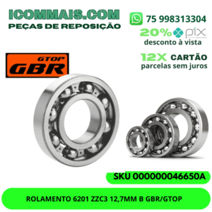 ROLAMENTO 6201 ZZC3 12,7MM B GBR/GTOP
