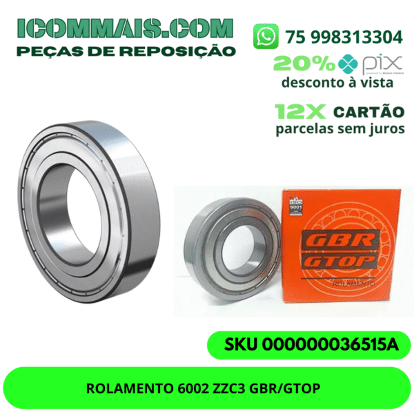 ROLAMENTO 6202 ZZ GBR/GTOP