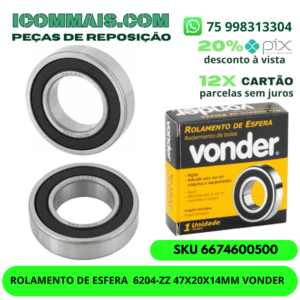 ROLAMENTO DE ESFERA 6005-2RS 25X47X12MM VONDER