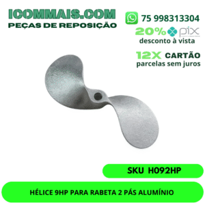 HÉLICE 9HP PARA RABETA 2 PÁS ALUMÍNIO