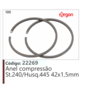 100 Argon Código: 22269 Anel compressão St.240/Husqvarna 445 42x1,5mm