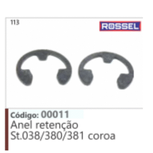 113 ROSSEL Código: 00011 Anel retenção St.038/380/381 coroa