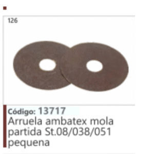 126 Código: 13717 Arruela ambatex mola partida St.08/038/051 pequena