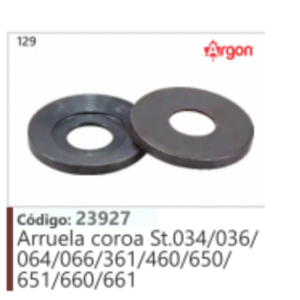 129 Argon Código: 23927 Arruela coroa St.034 036 064 066 361 460 650 651 660 661