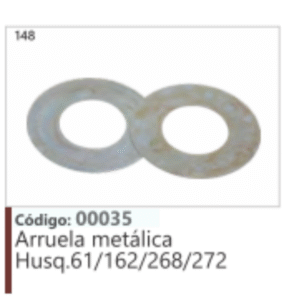 148 8 Código: 00035 Arruela metálica Husqvarna 61/162/268/272