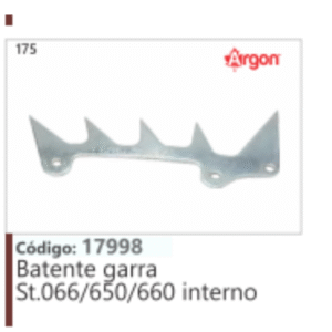 175 Argon Código: 17998 Batente garra St.066/650/660 interno