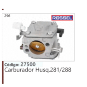 296 Código 27500 Carburador Husqvarna 81/288 ROSSEL