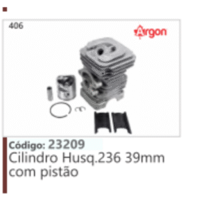 406 Código 23209 Cilindro Husq.236 39mm com pistão ARGON