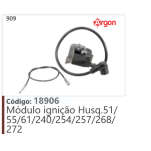909 Código 18906 Módulo ignição Husqvarna 51/55/61/240/254 257/268/272 ARGON