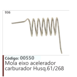 936 Código 00550 Mola eixo acelerador carburador Husqvarna 61/268