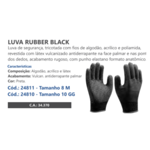 LUVA RUBBER BLACK CA34370