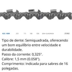 CORRENTE PARA MOTOSSERRA CARLTON ROLO 100R MOD. K2C-100R