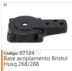 1 Código 07124 Base acoplamento Bristol Husqvarna 268/288