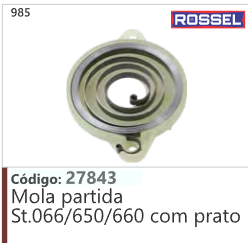 985 Código 27843 Mola partida Stihl 066/650/660 com prato ROSSEL