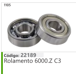 1105 Código 22189 Rolamento 6000.Z C3