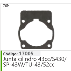 769 Código 17005 Junta cilindro 43cc/S430/ SP-43W/TU-43/52cc