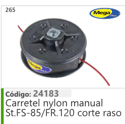 265 Código 24183 Carretel nylon, manual Stihl.FS-85/FR.120 corte raso