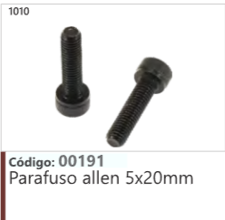 1010 Código 00191 Parafuso allen 5x20mm