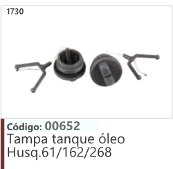 1730 Código 00652 Tampa tanque óleo Husqvarna 61/162/268