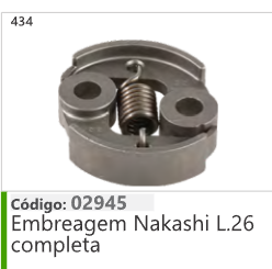 434 Código 02945 Embreagem Nakashi L.26 completa