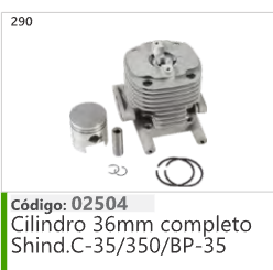 290 Código 02504 Cilindro 36mm completo Shind.C-35/350/BP-35