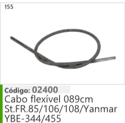 155 Código 02400 Cabo flexível 089cm Stihl FR.85/106/108/Yanmar YBE-344/455