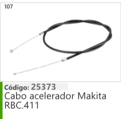 107 Código 25373 Cabo acelerador Makita RBC411