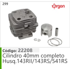 299 Código 22208 Cilindro 40mm completo Husqvarna 143RI//143R/S41RS ARGON